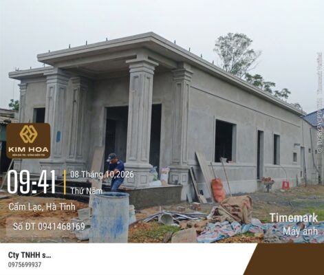Hình ảnh thực tế công trình nhà ở tại Cẩm Lạc – Cẩm Xuyên sử dụng sơn Visenlex do Sơn Kim Hoa cung cấp
