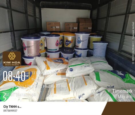 Hình ảnh Sơn Kim Hoa xuất hàng sơn INFOR phục vụ các đại lý tại Hà Tĩnh ngày 13/10/2026.