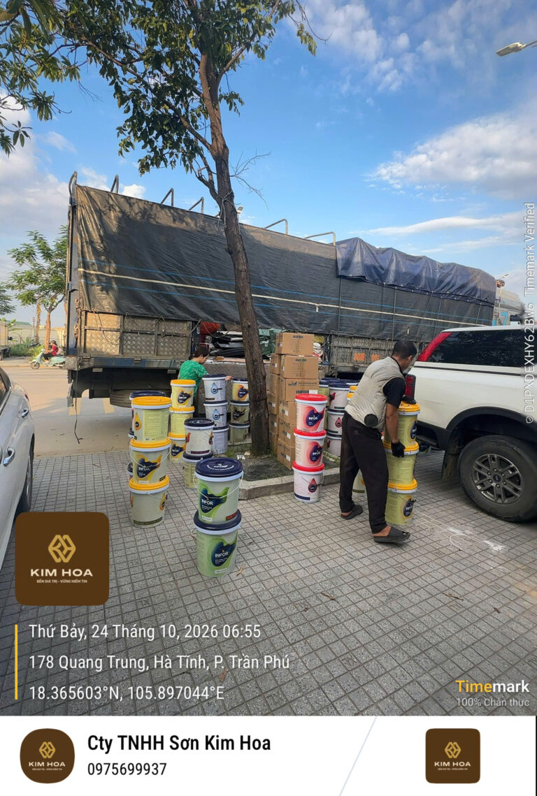 Sơn Kim Hoa nhập hàng Infor phục vụ công trình tại Hà Tĩnh ngày 24/10/2026